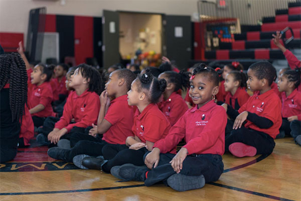KIPP Elementary students sitting during an assembly